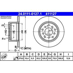 Bremsscheibe - ORIGINAL ATE - Hinterachse