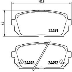 Bremsbelagsatz, Scheibenbremse - BREMBO - Hinterachse