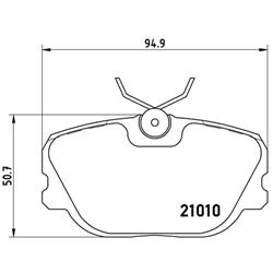 Bremsbelagsatz, Scheibenbremse - BREMBO - Vorderachse