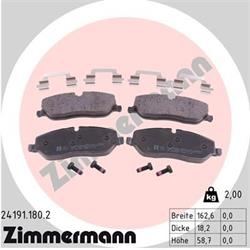 Bremsbelagsatz, Scheibenbremse - ZIMMERMANN - Vorderachse