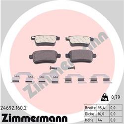 Bremsbelagsatz, Scheibenbremse - ZIMMERMANN - Hinterachse