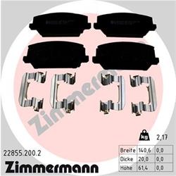 Bremsbelagsatz, Scheibenbremse - ZIMMERMANN - Vorderachse