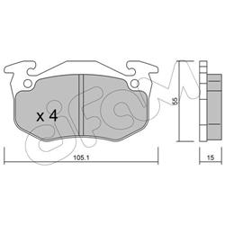 Bremsbelagsatz, Scheibenbremse - CIFAM - Vorderachse