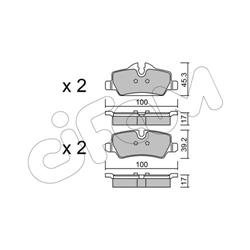 Bremsbelagsatz, Scheibenbremse - CIFAM - Hinterachse
