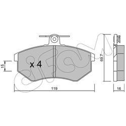 Bremsbelagsatz, Scheibenbremse - CIFAM - Vorderachse