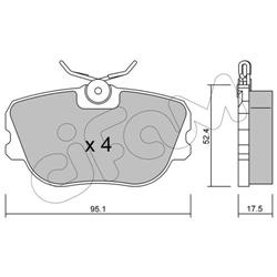 Bremsbelagsatz, Scheibenbremse - CIFAM - Vorderachse