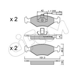 Bremsbelagsatz, Scheibenbremse - CIFAM - Vorderachse