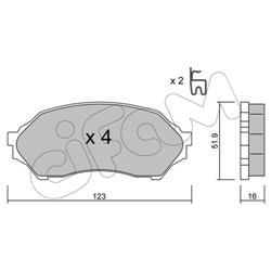 Bremsbelagsatz, Scheibenbremse - CIFAM - Vorderachse