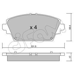 Bremsbelagsatz, Scheibenbremse - CIFAM - Vorderachse