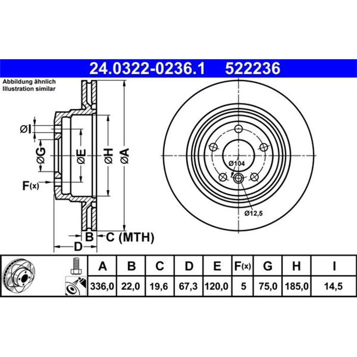 Bremsscheibe - ORIGINAL ATE - Hinterachse