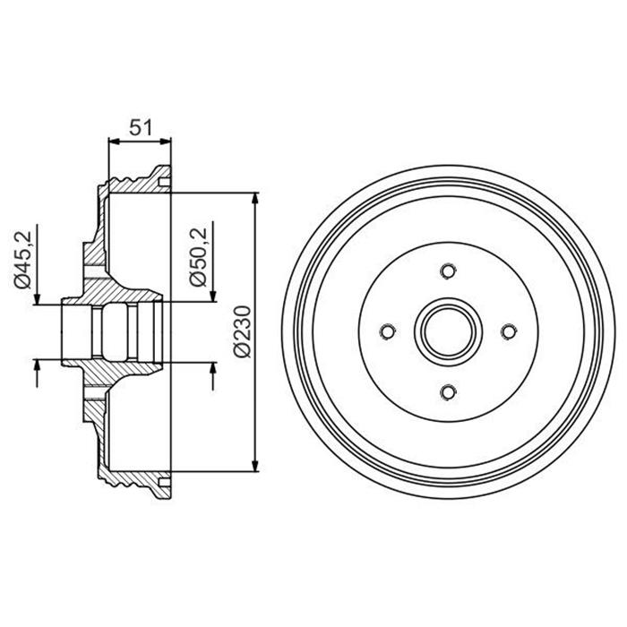 Bremstrommel - ORIGINAL BOSCH - Hinterachse