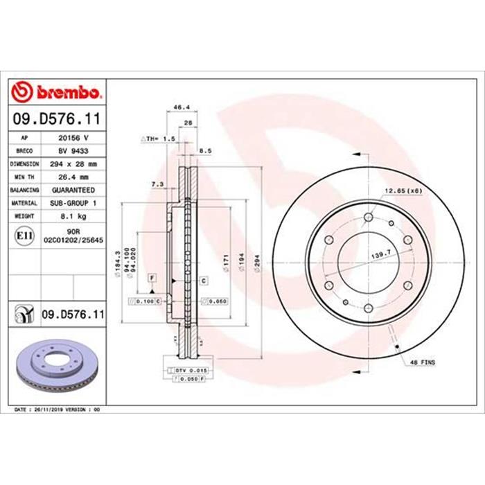 Bremsscheibe - BREMBO - Vorderachse