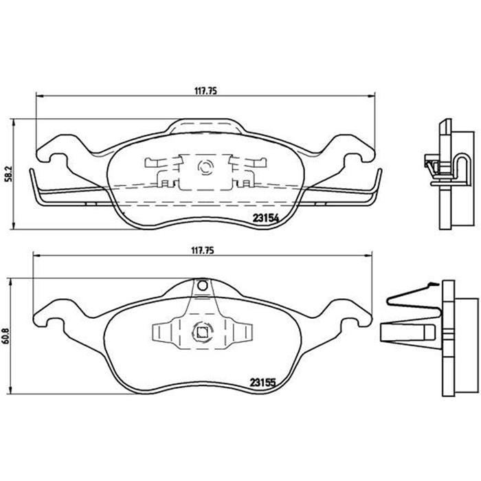 Bremsbelagsatz, Scheibenbremse - BREMBO - Vorderachse