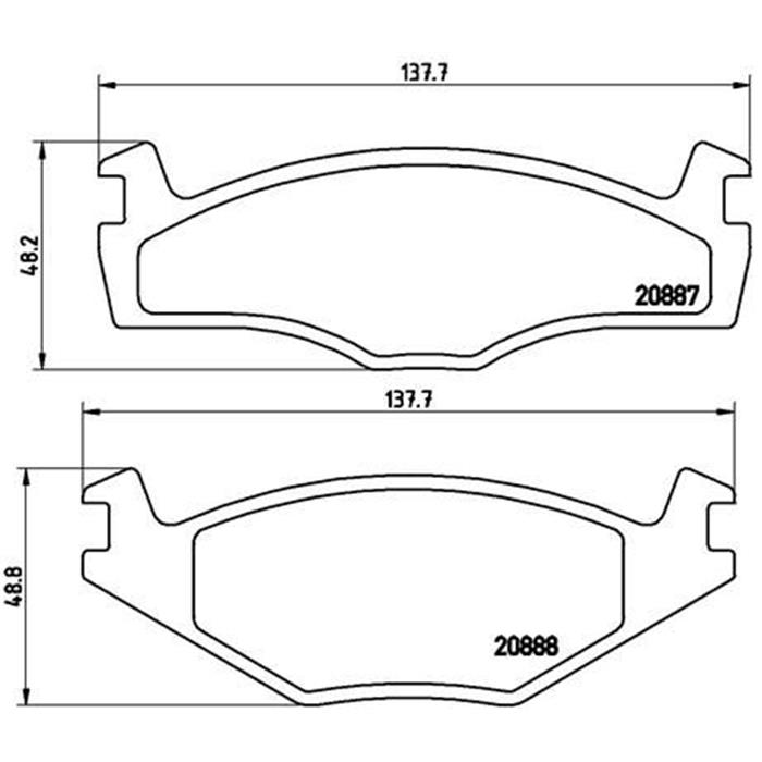 Bremsbelagsatz, Scheibenbremse - BREMBO - Vorderachse