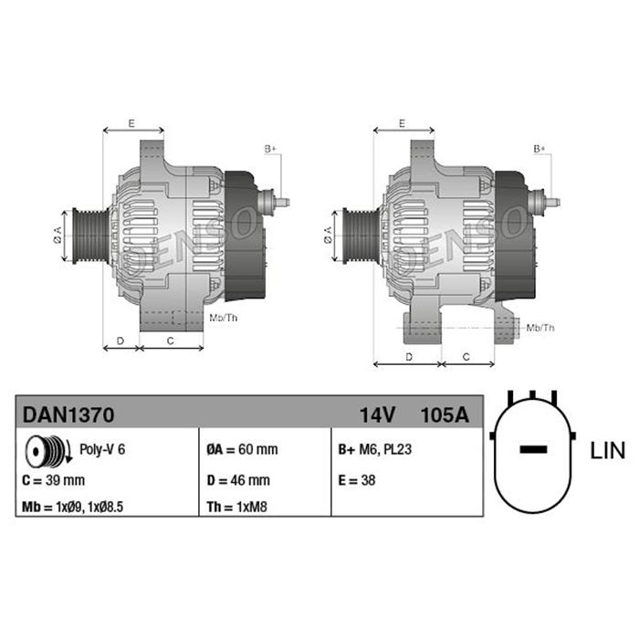 Lichtmaschine/Generator - ORIGINAL DENSO NEUTEIL - FIAT