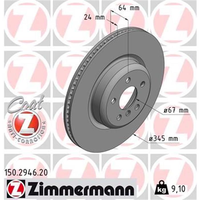 Bremsscheibe - ZIMMERMANN - Hinterachse