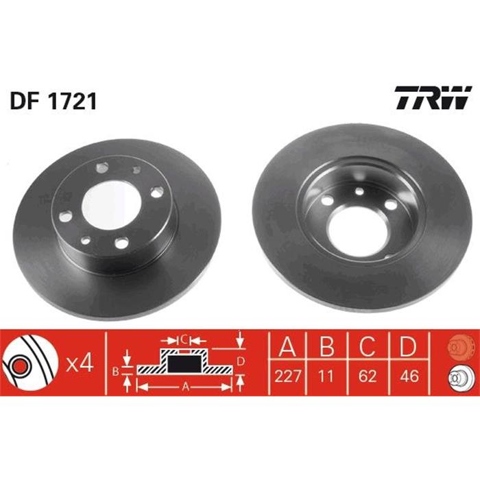 Bremsscheibe - TRW - Vorderachse & Hinterachse