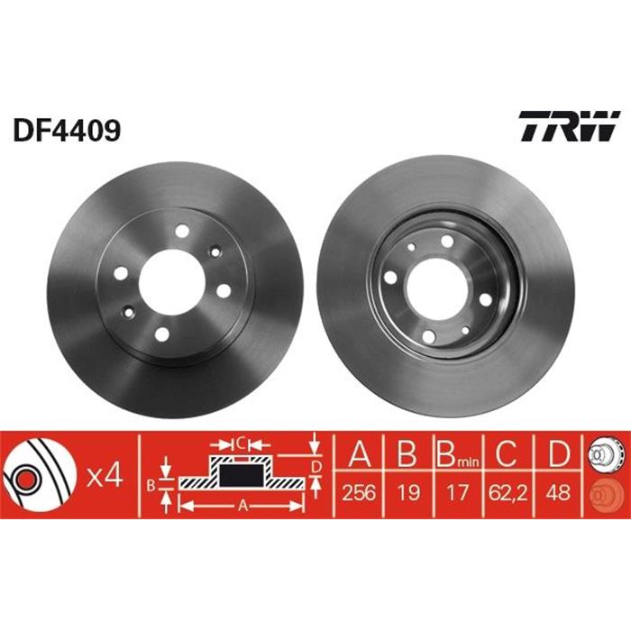 Bremsscheibe - TRW - Vorderachse