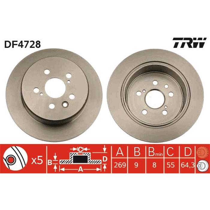 Bremsscheibe - TRW - Hinterachse