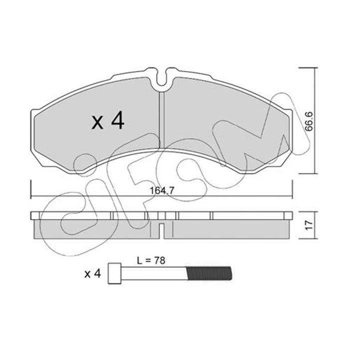 Bremsbelagsatz, Scheibenbremse - CIFAM - Vorderachse